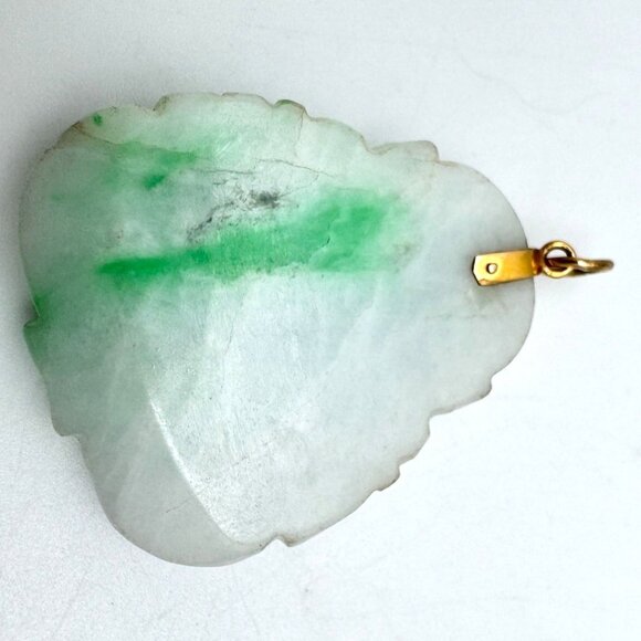 Laughing Buddha Jade Pendant With 14K Gold Bail - Picture 6 of 12